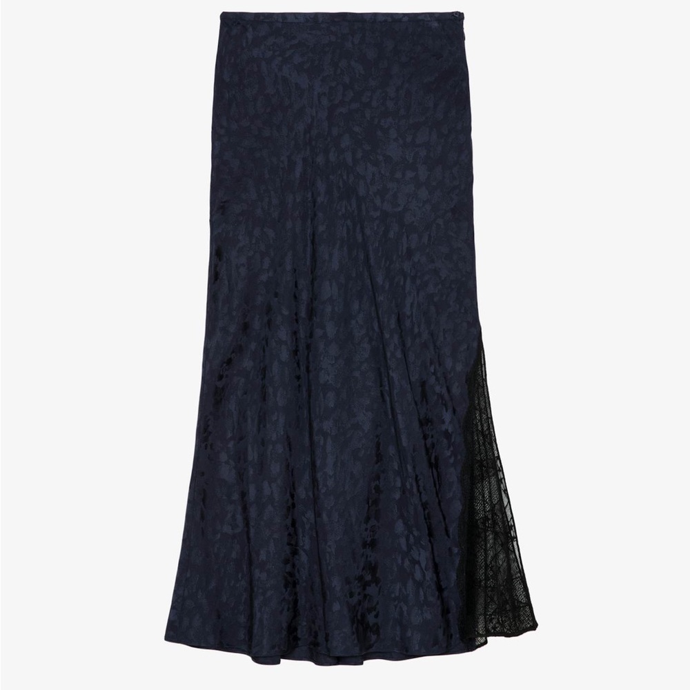 Zadig & Voltaire Leopard Lace Silk Skirt